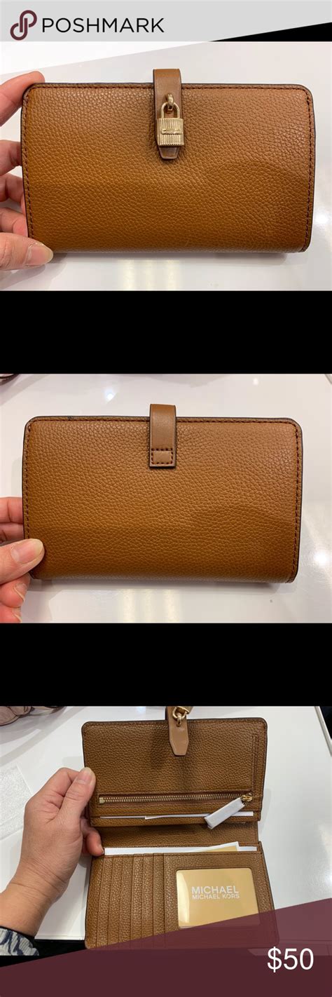 michael kors adele slim bifold|Michael Kors Adele Slim Bifold Leather Wallet with Lock Detail.